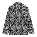 Black And White Celtic Pattern Print Men's Blazer