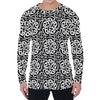 Black And White Celtic Pattern Print Men's Long Sleeve T-Shirt