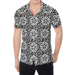 Black And White Celtic Pattern Print Men's Shirt