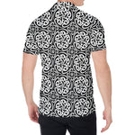 Black And White Celtic Pattern Print Men's Shirt