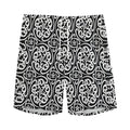 Black And White Celtic Pattern Print Men's Athletic Shorts