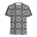 Black And White Celtic Pattern Print Men's Athletic T-Shirt