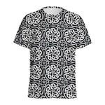 Black And White Celtic Pattern Print Men's Sports T-Shirt