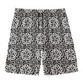 Black And White Celtic Pattern Print Men's Swim Trunks
