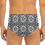 Black And White Celtic Pattern Print Men's Triangle Swim Briefs