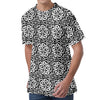 Black And White Celtic Pattern Print Men's Velvet T-Shirt