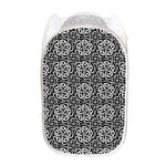 Black And White Celtic Pattern Print Mesh Laundry Hamper