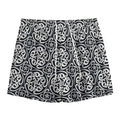Black And White Celtic Pattern Print Mesh Shorts