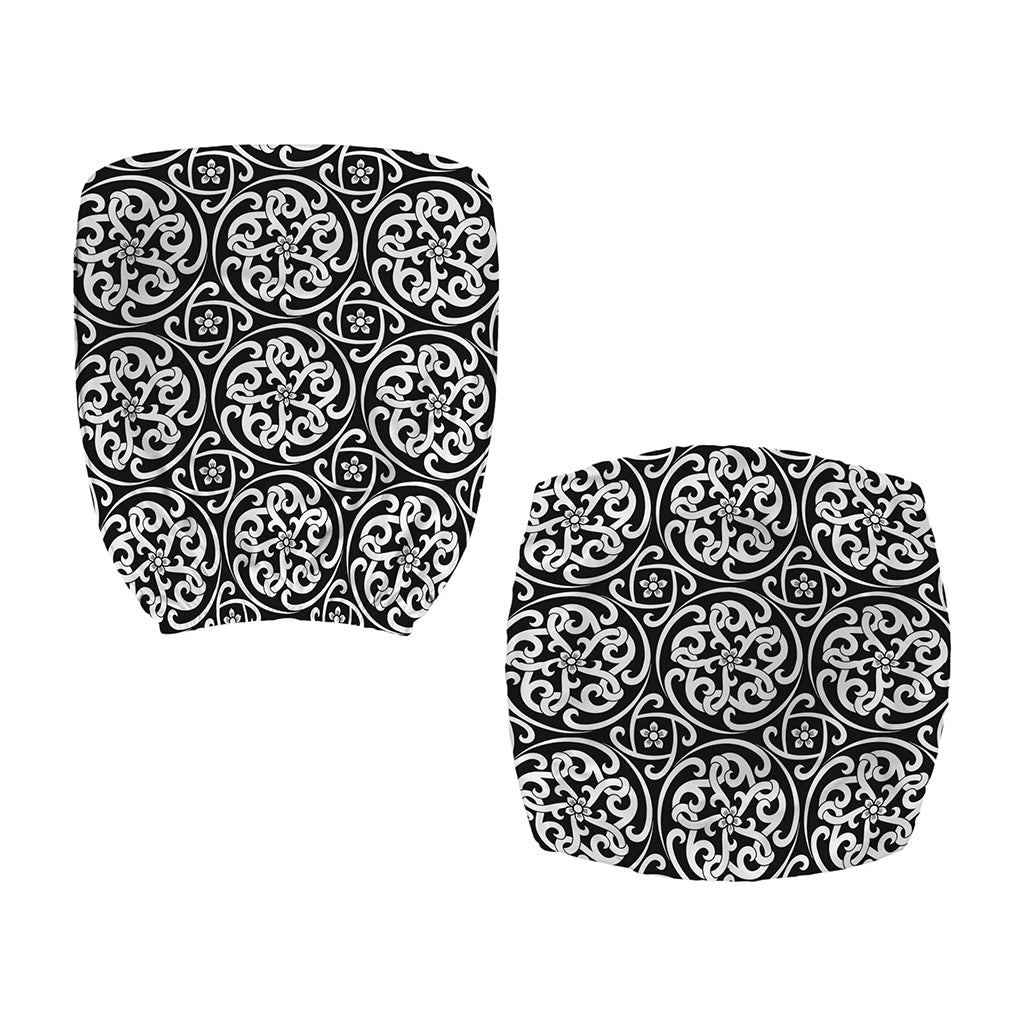 Black And White Celtic Pattern Print Office Chair Cover