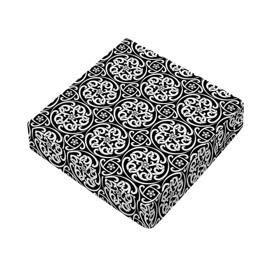 Black And White Celtic Pattern Print Outdoor Seat Cushion Cover