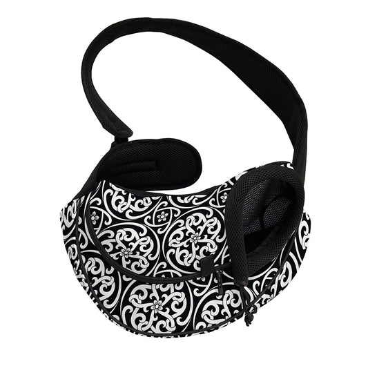 Black And White Celtic Pattern Print Pet Sling Carrier