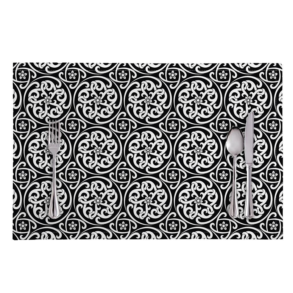 Black And White Celtic Pattern Print Placemat