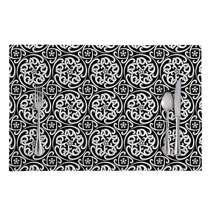 Black And White Celtic Pattern Print Placemat