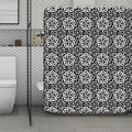 Black And White Celtic Pattern Print Polyester Shower Curtain