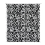 Black And White Celtic Pattern Print Polyester Shower Curtain