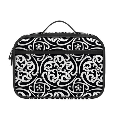 Black And White Celtic Pattern Print Portable Lunch Bag
