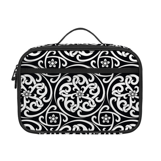 Black And White Celtic Pattern Print Portable Lunch Bag