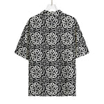 Black And White Celtic Pattern Print Rayon Hawaiian Shirt