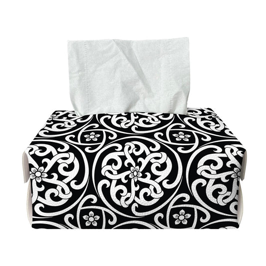 Black And White Celtic Pattern Print Rectangle Tissue Box Cover