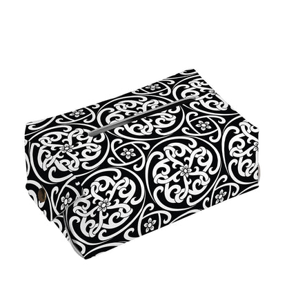 Black And White Celtic Pattern Print Rectangle Tissue Box Cover