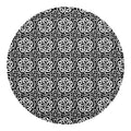 Black And White Celtic Pattern Print Round Blanket