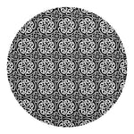 Black And White Celtic Pattern Print Round Blanket