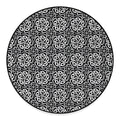 Black And White Celtic Pattern Print Round Floor Mat