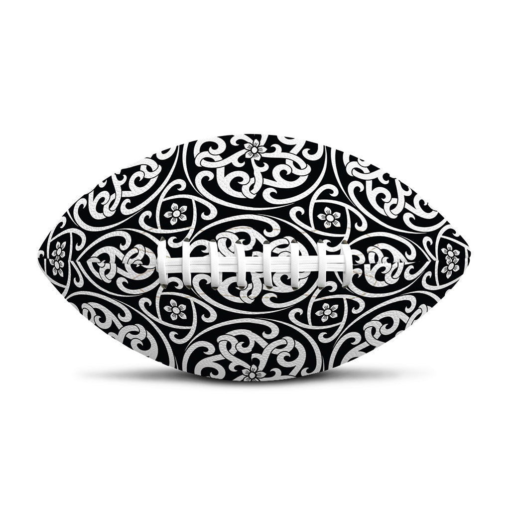 Black And White Celtic Pattern Print Rugby Ball