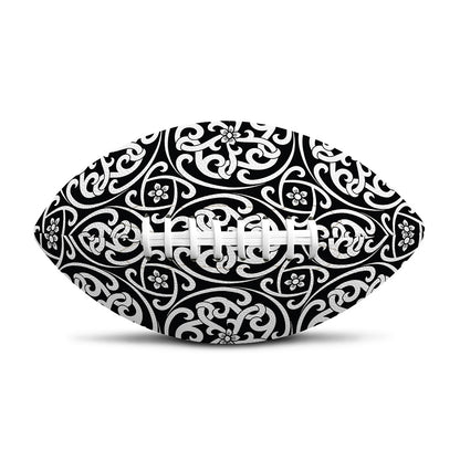 Black And White Celtic Pattern Print Rugby Ball