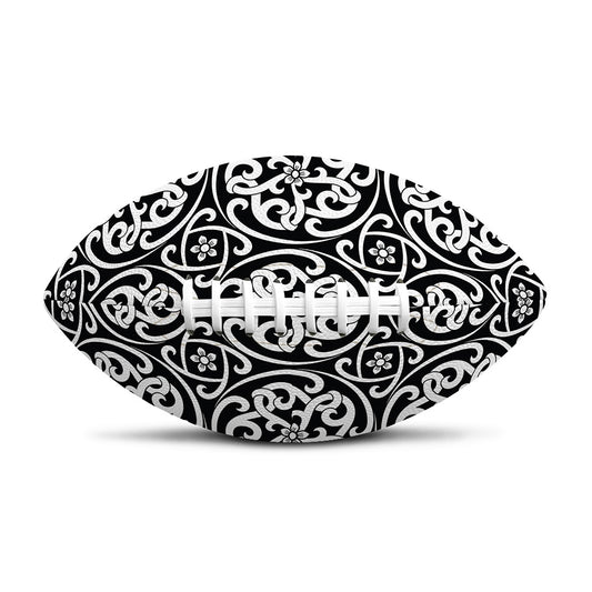Black And White Celtic Pattern Print Rugby Ball