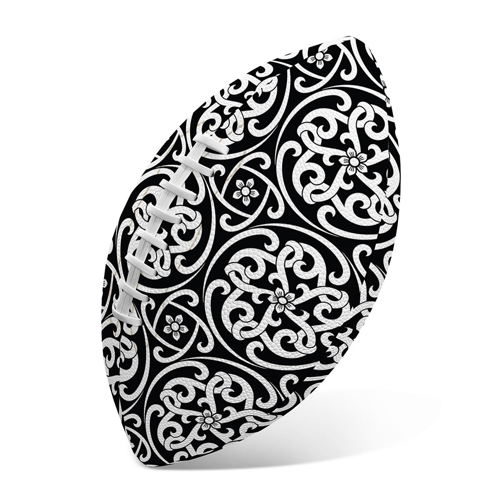 Black And White Celtic Pattern Print Rugby Ball