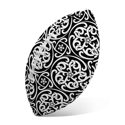 Black And White Celtic Pattern Print Rugby Ball