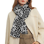 Black And White Celtic Pattern Print Scarf