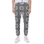 Black And White Celtic Pattern Print Scuba Joggers