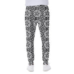 Black And White Celtic Pattern Print Scuba Joggers