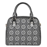 Black And White Celtic Pattern Print Shoulder Handbag