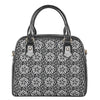 Black And White Celtic Pattern Print Shoulder Handbag