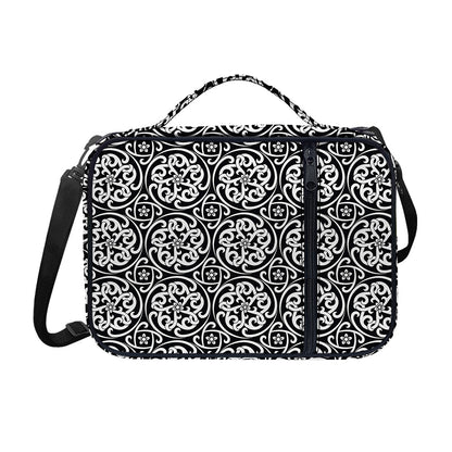Black And White Celtic Pattern Print Shoulder Strap Bible Bag