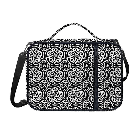 Black And White Celtic Pattern Print Shoulder Strap Bible Bag