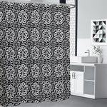 Black And White Celtic Pattern Print Shower Curtain