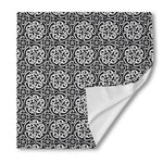 Black And White Celtic Pattern Print Silk Bandana