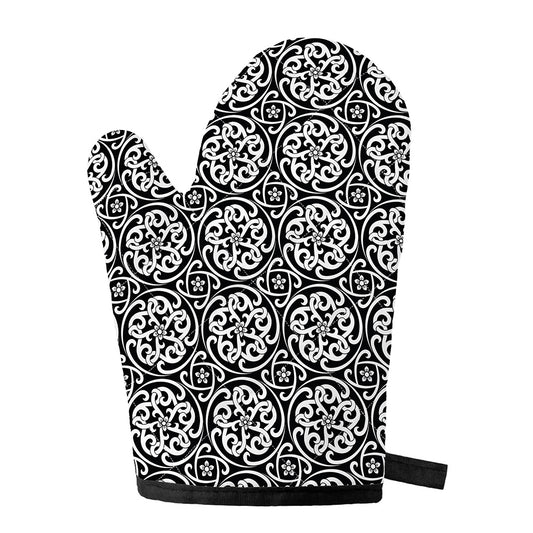 Black And White Celtic Pattern Print Single Oven Mitt