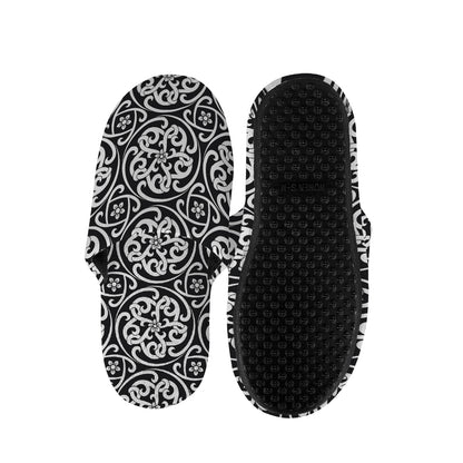 Black And White Celtic Pattern Print Slippers
