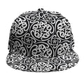 Black And White Celtic Pattern Print Snapback Cap