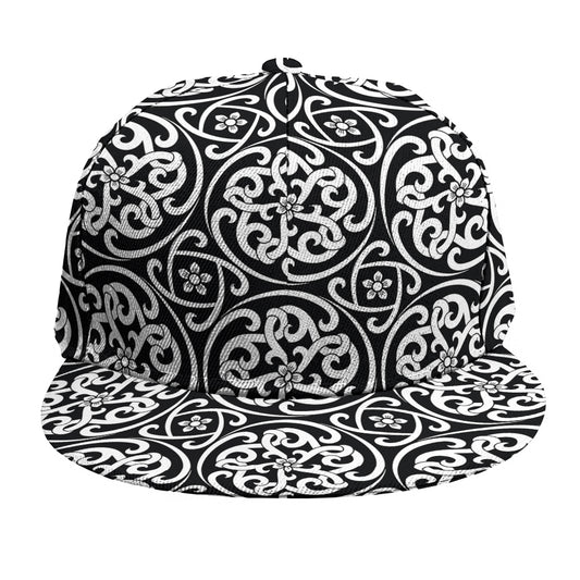 Black And White Celtic Pattern Print Snapback Cap