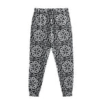 Black And White Celtic Pattern Print Sweatpants