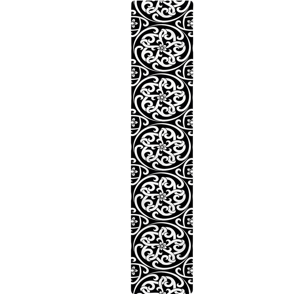 Black And White Celtic Pattern Print Table Runner