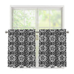 Black And White Celtic Pattern Print Tier Curtains