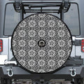 Black And White Celtic Pattern Print Tire Cover With Camera Hole