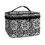 Black And White Celtic Pattern Print Travel Makeup Bag
